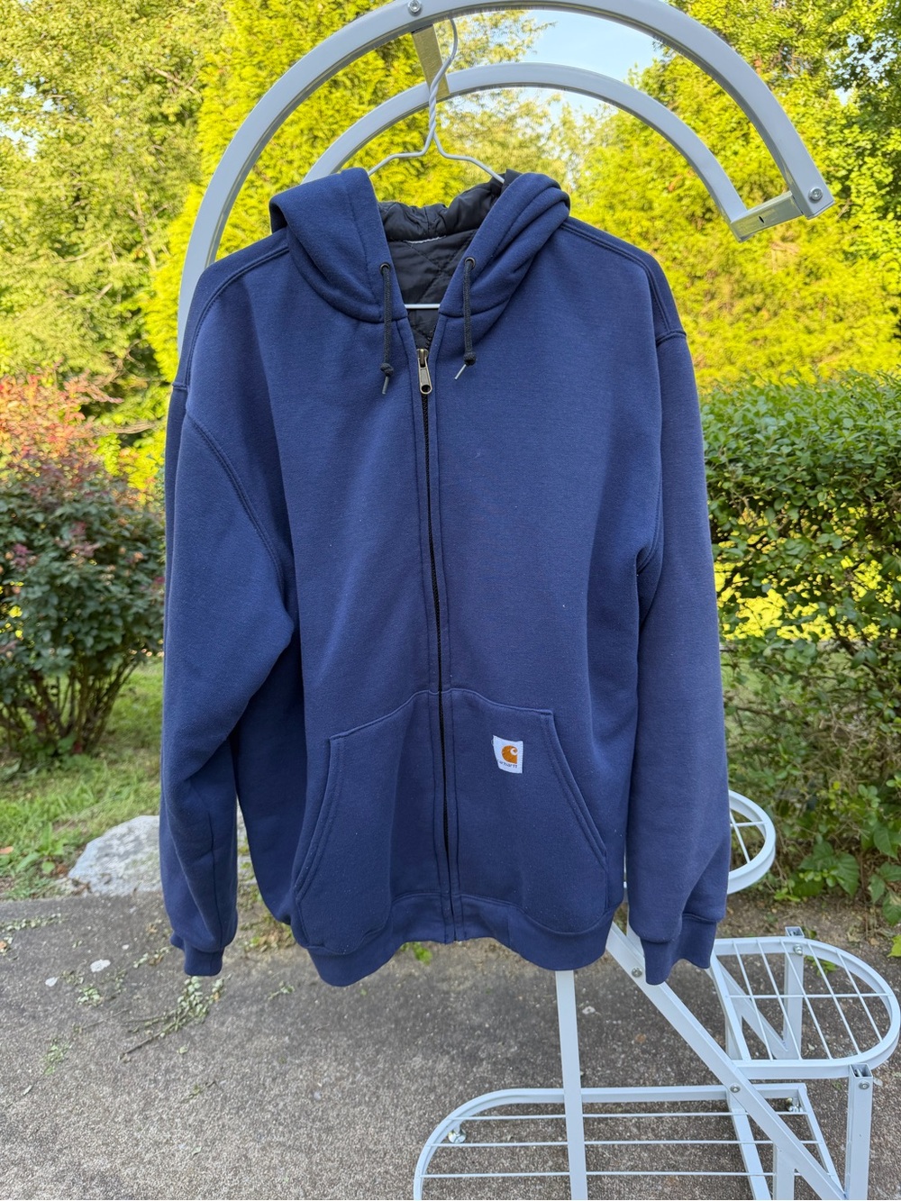 Carhartt Navy Blue Hooded Zip-Up Jacket